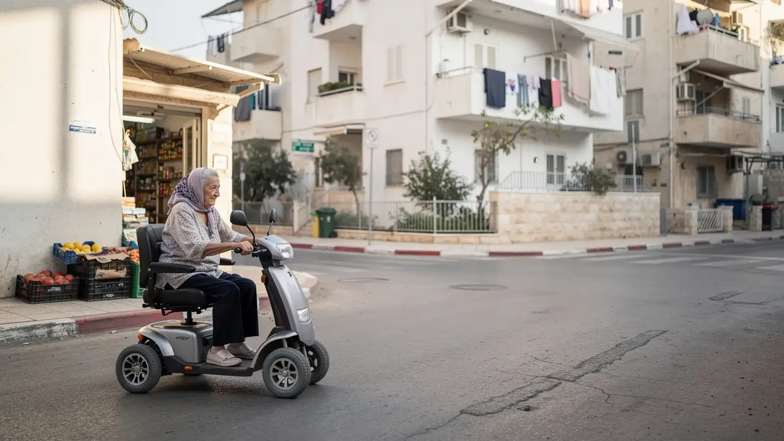 קלנועית קומפקטית ורחוב שכונתי בישראל, תמונת אווירה