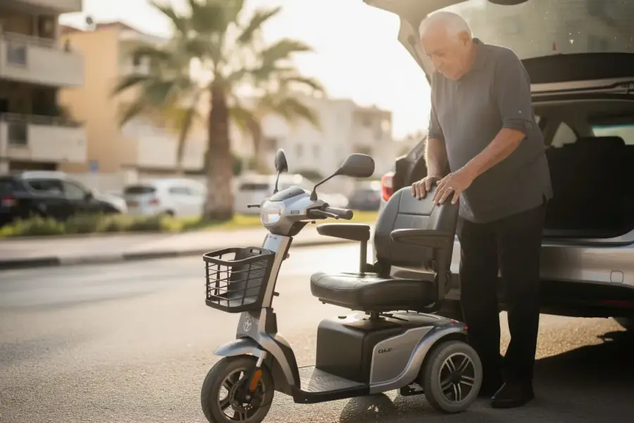 קלנועית מתקפלת נטענת לתא מטען רכב, תמונת אווירה